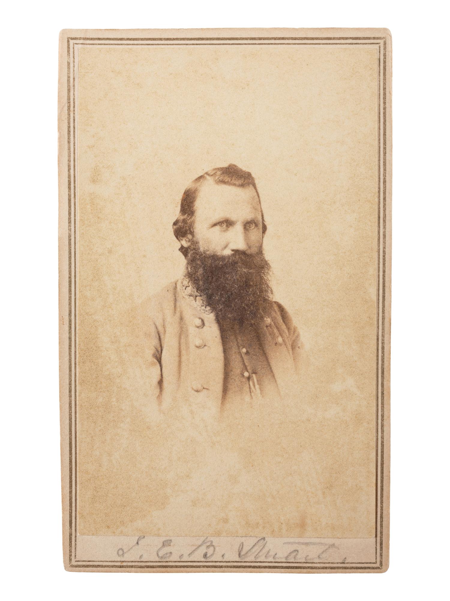 [CIVIL WAR]. JONES & VANERSON, photographers. CDV of J.E.B. Stuart. Richmond, Virginia: [ca 1860s].