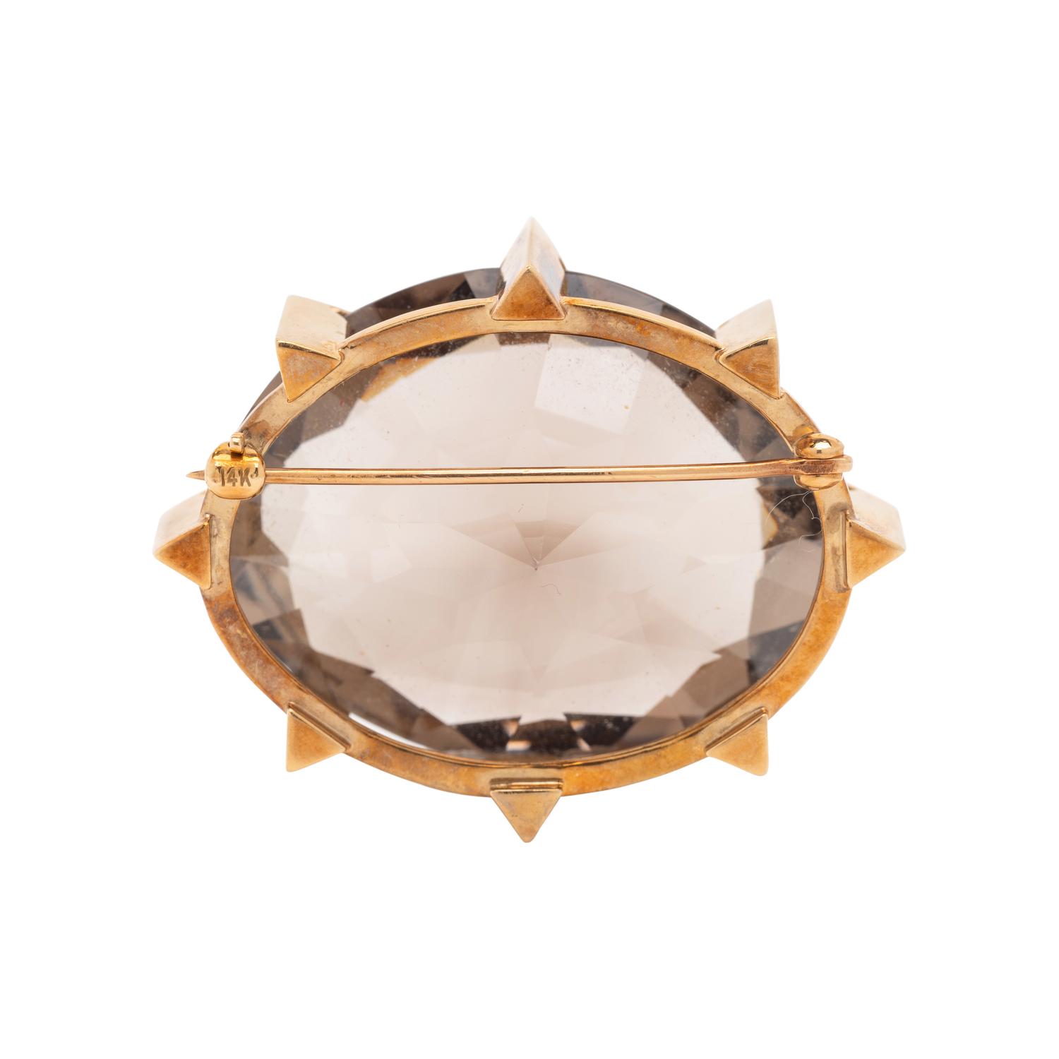 SMOKY QUARTZ BROOCH
