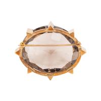 SMOKY QUARTZ BROOCH