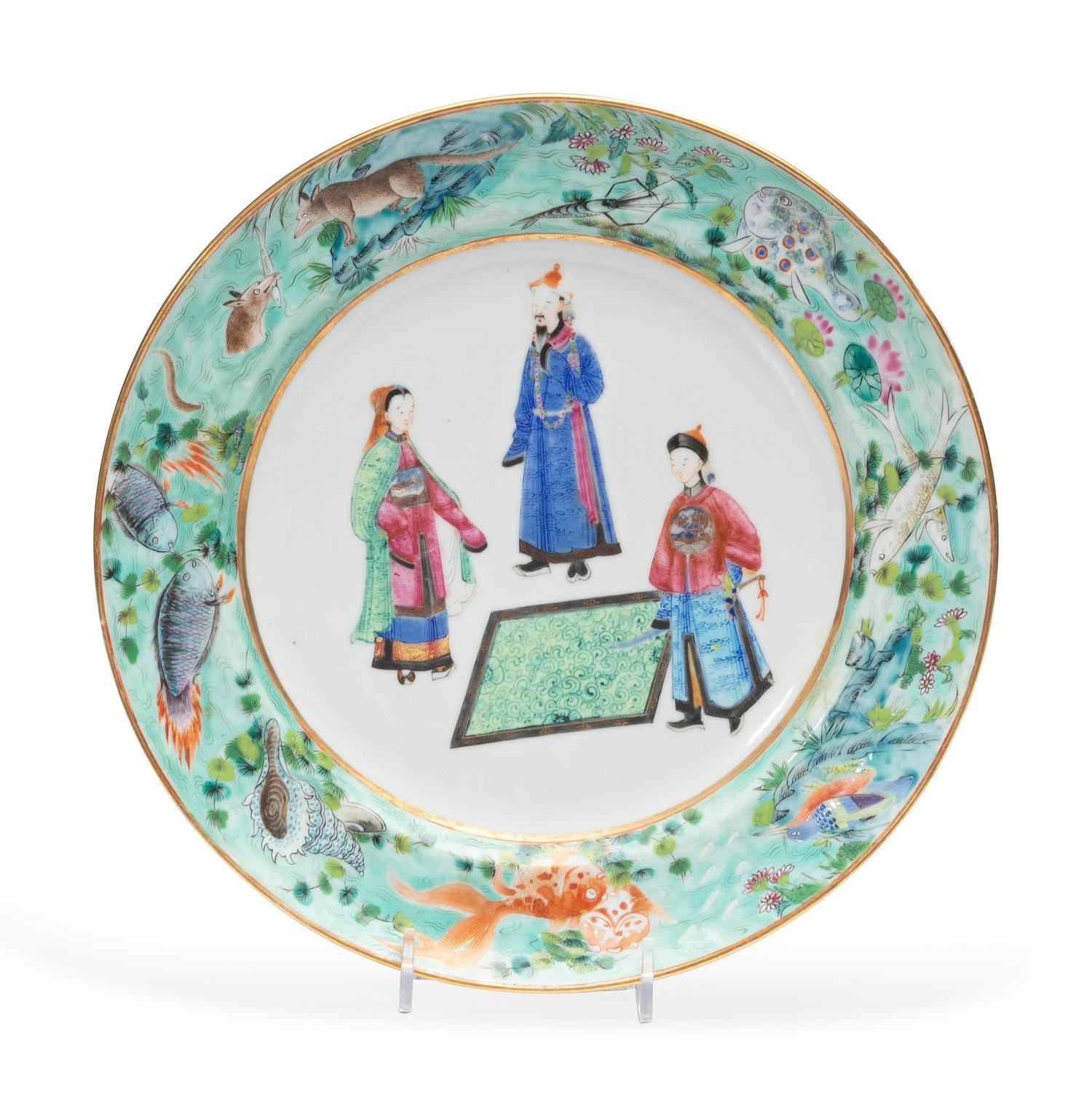 Four Chinese Export Porcelain Plates