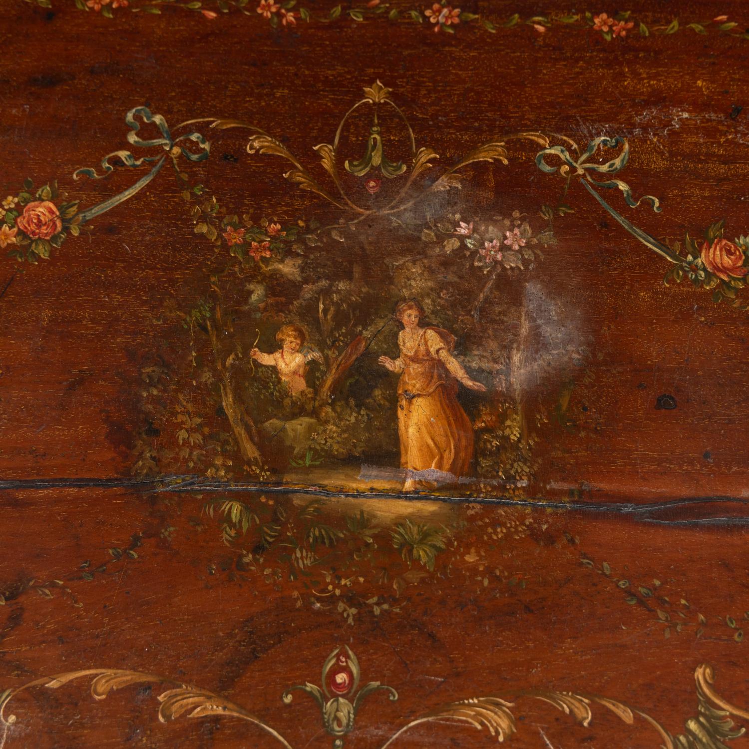 An English Painted Satinwood Game Table