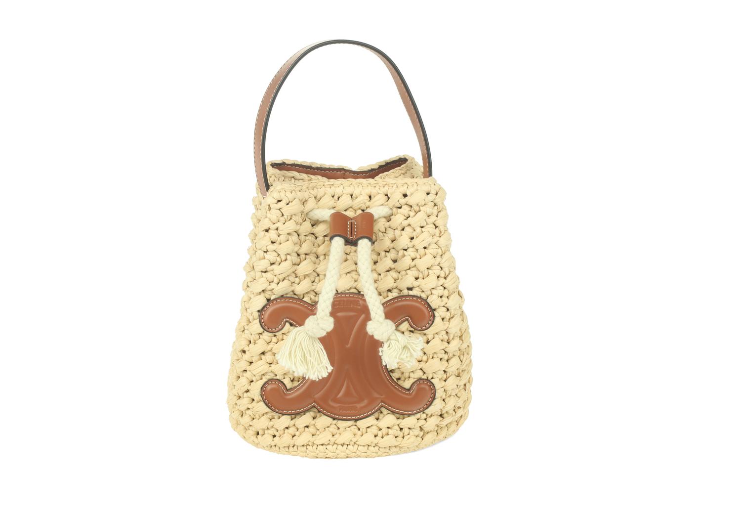 CELINE, RAFFIA BUCKET BAG