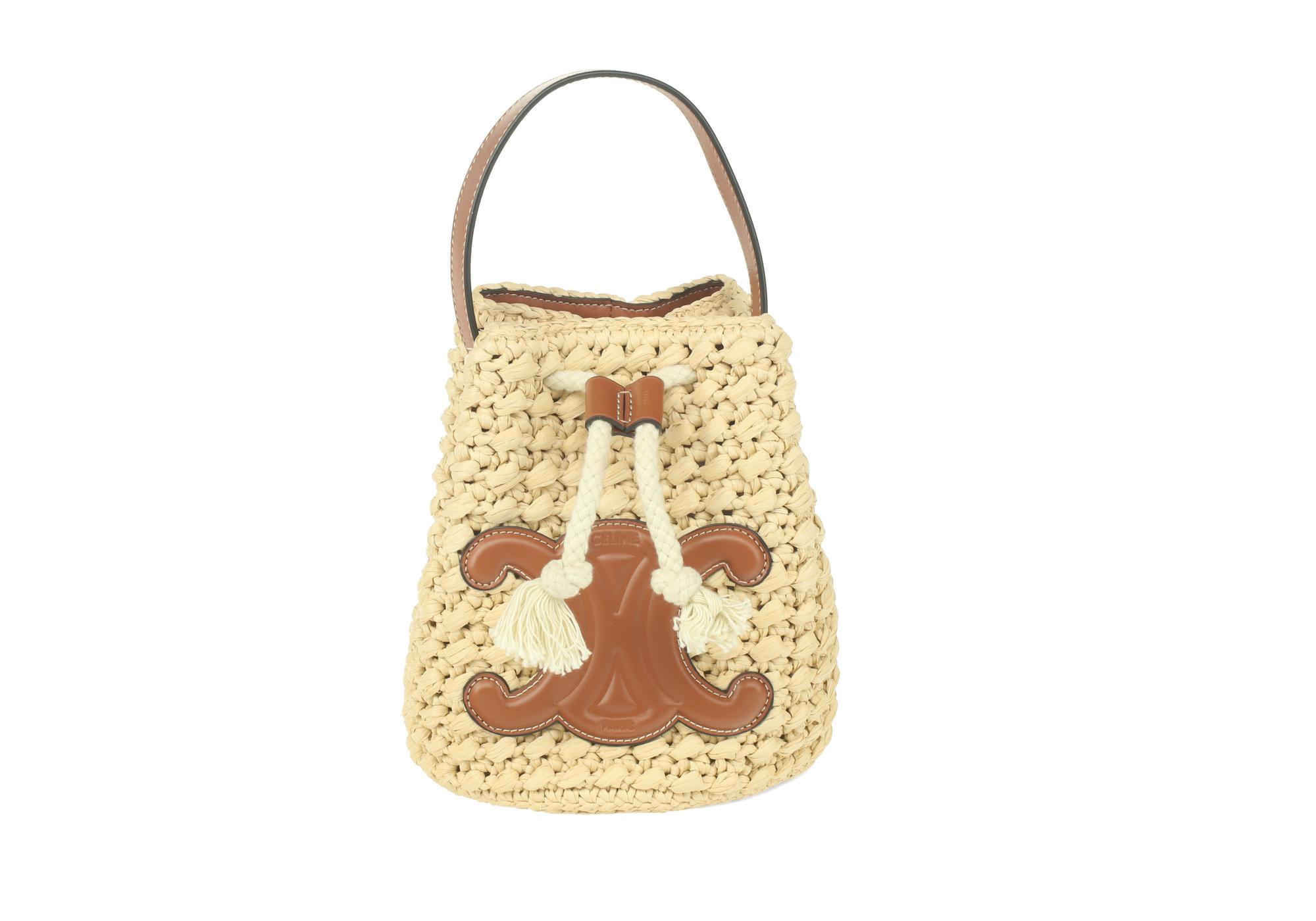 CELINE, RAFFIA BUCKET BAG