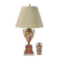 Two Vienna Style Porcelain Vases, One Mounted as a Lamp