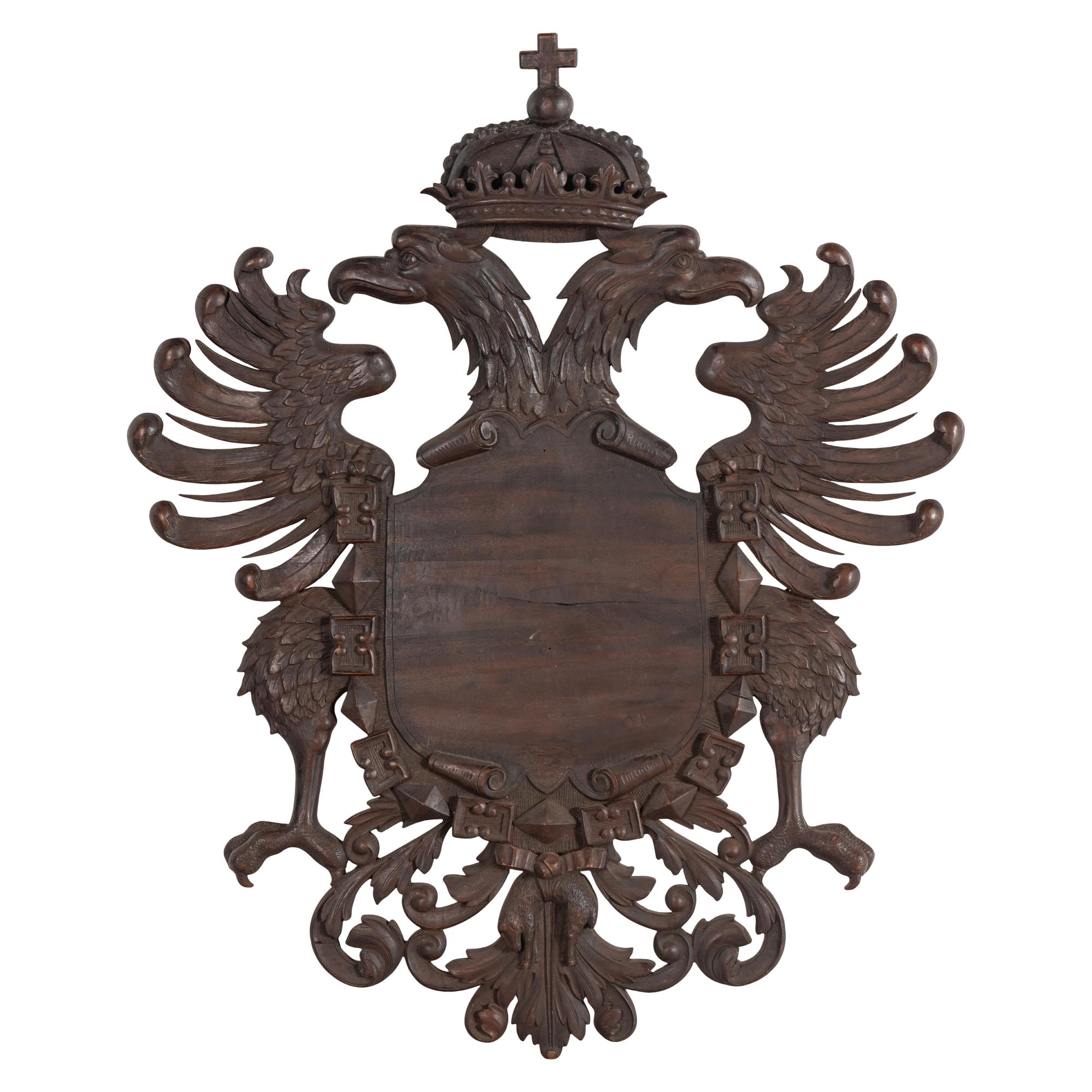 A Continental Carved Oak Wall Plaque