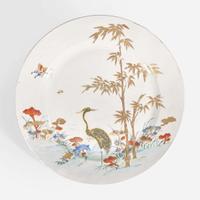A Chinese Export porcelain "Heron, Bamboo and Lingzhi" charger 外销瓷大盘 18th century ????