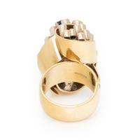 WACHLER, DIAMOND, SAPPHIRE, AND YELLOW GOLD RING