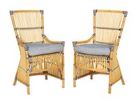 A Pair of Contemporary Rattan Armchairs