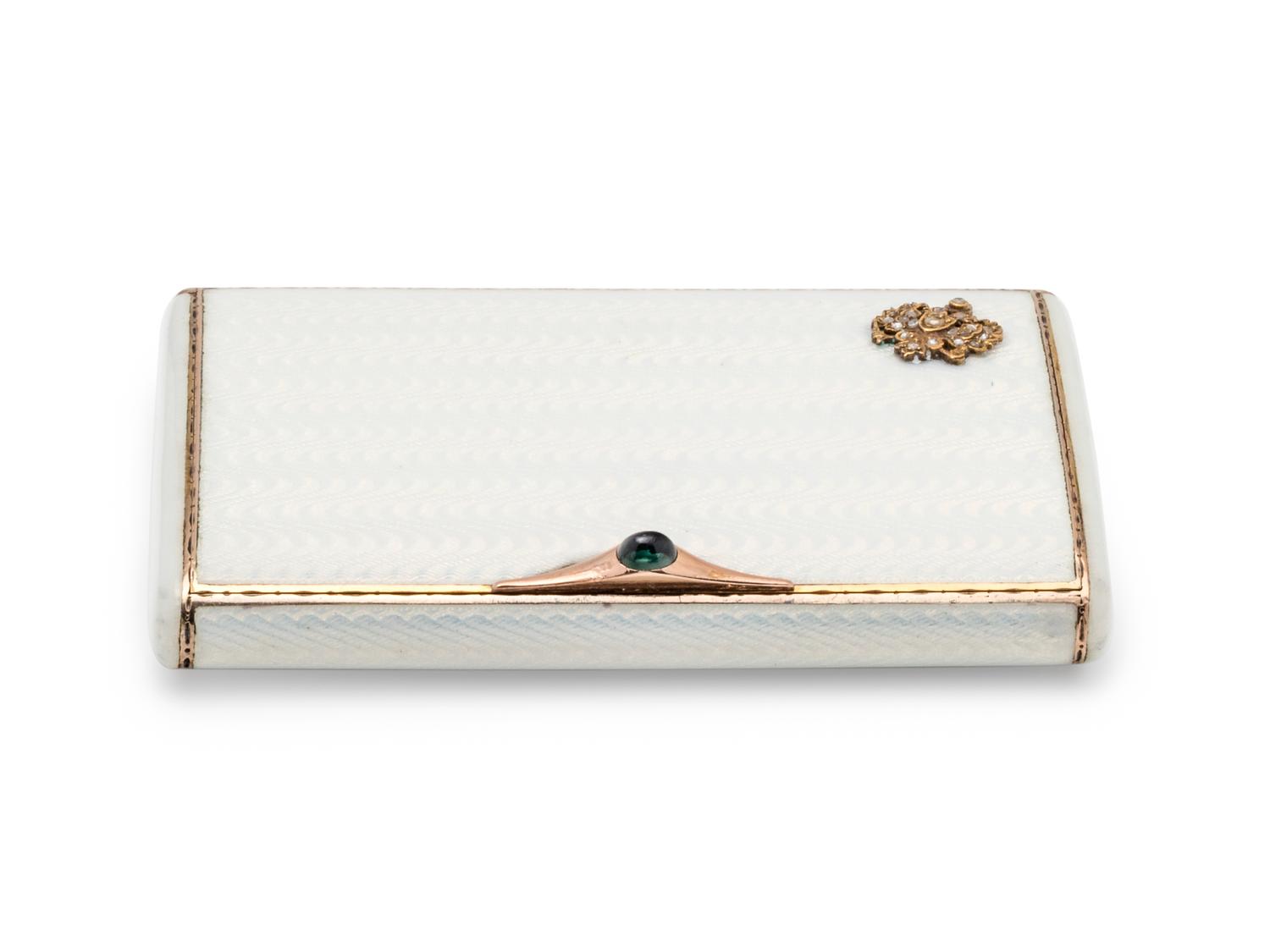 A Russian Silver, Gold and Guilloché Enamel Cigarette Case