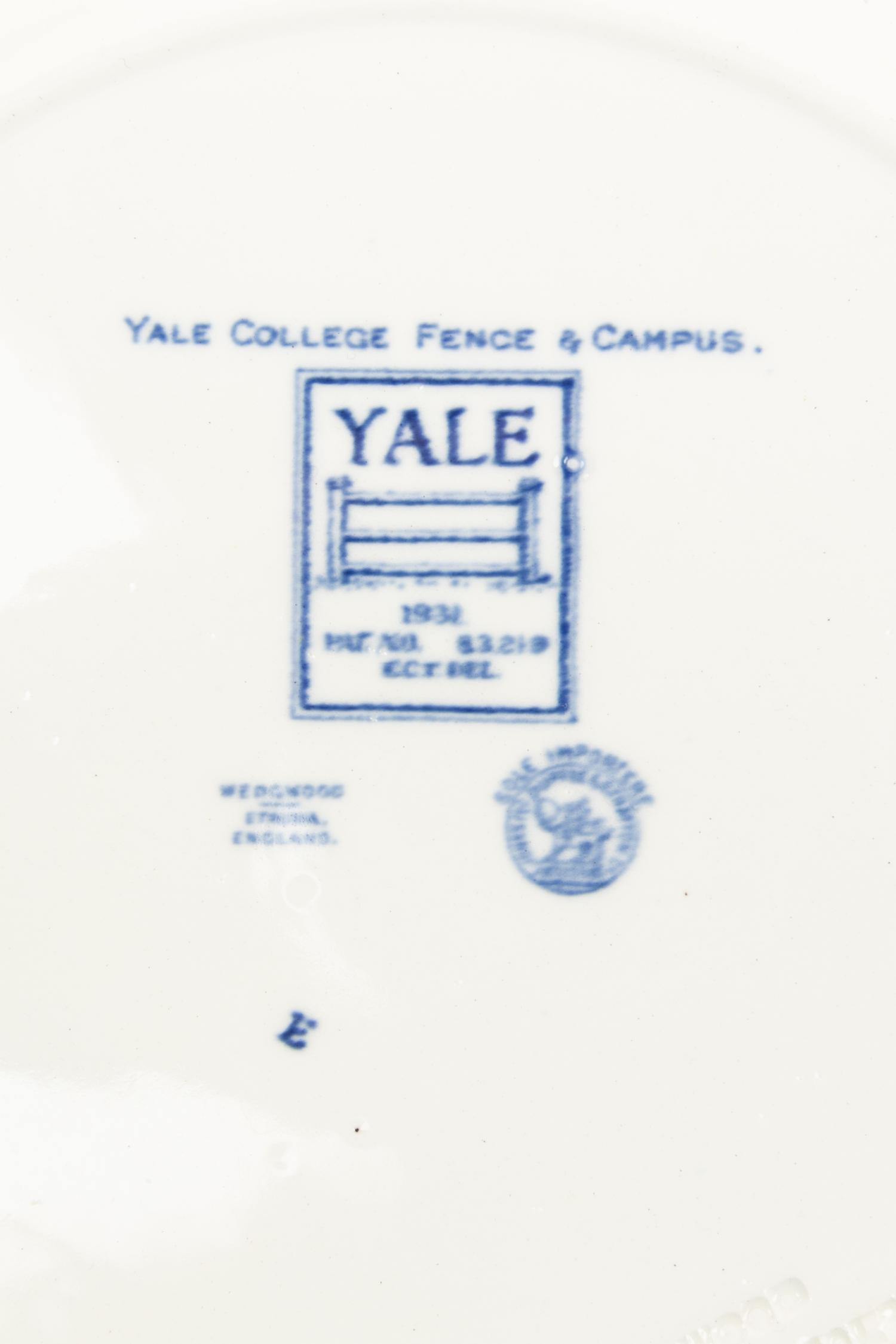 Twelve Wedgwood Dinner Plates of Yale University Interest