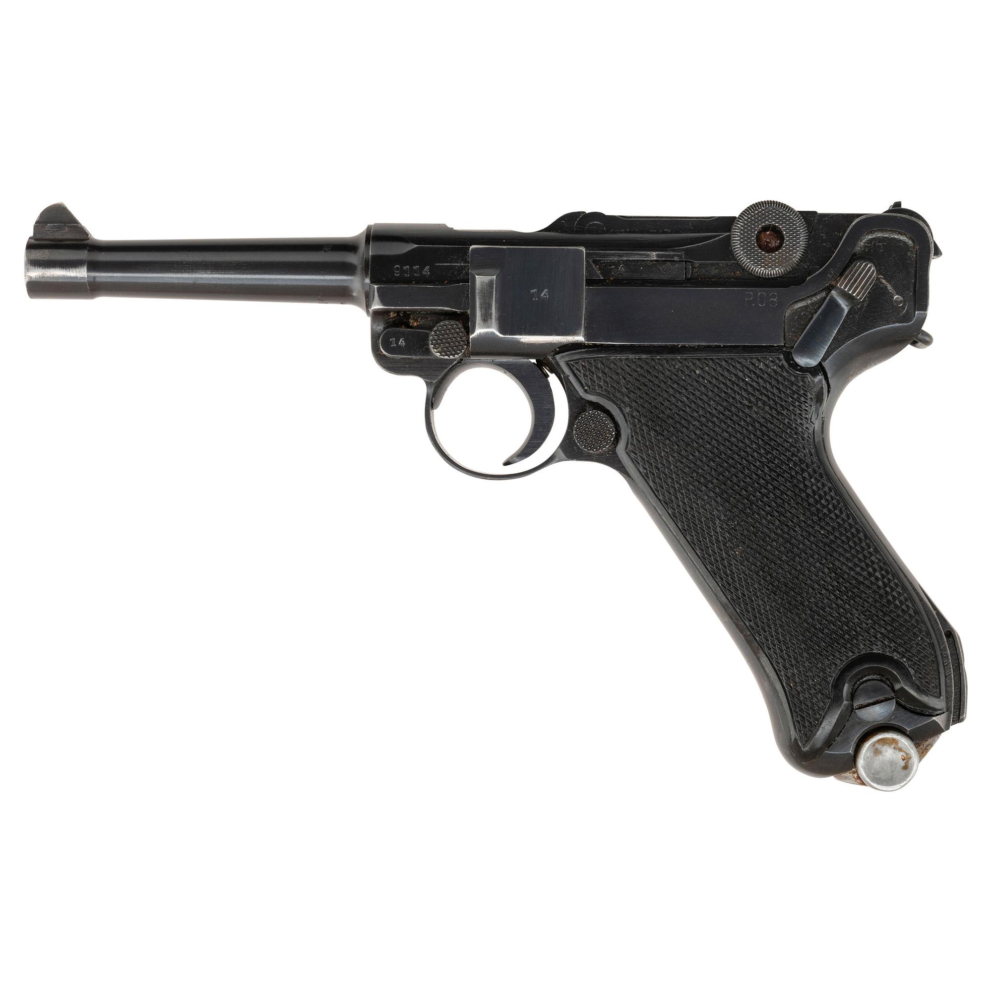 **Mauser byf-Code 41 Dated All Matching P.08 "Black Widow" Pistol with Holster & Spare Magazine