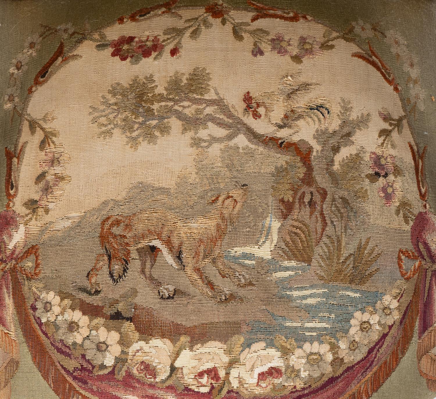 A Set of Four Louis XVI Style Giltwood Fauteuils with Tapestry Upholstery — 19TH CENTURY