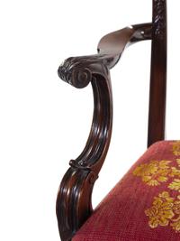 A Set of Ten George III Style Carved Mahogany Dining Chairs