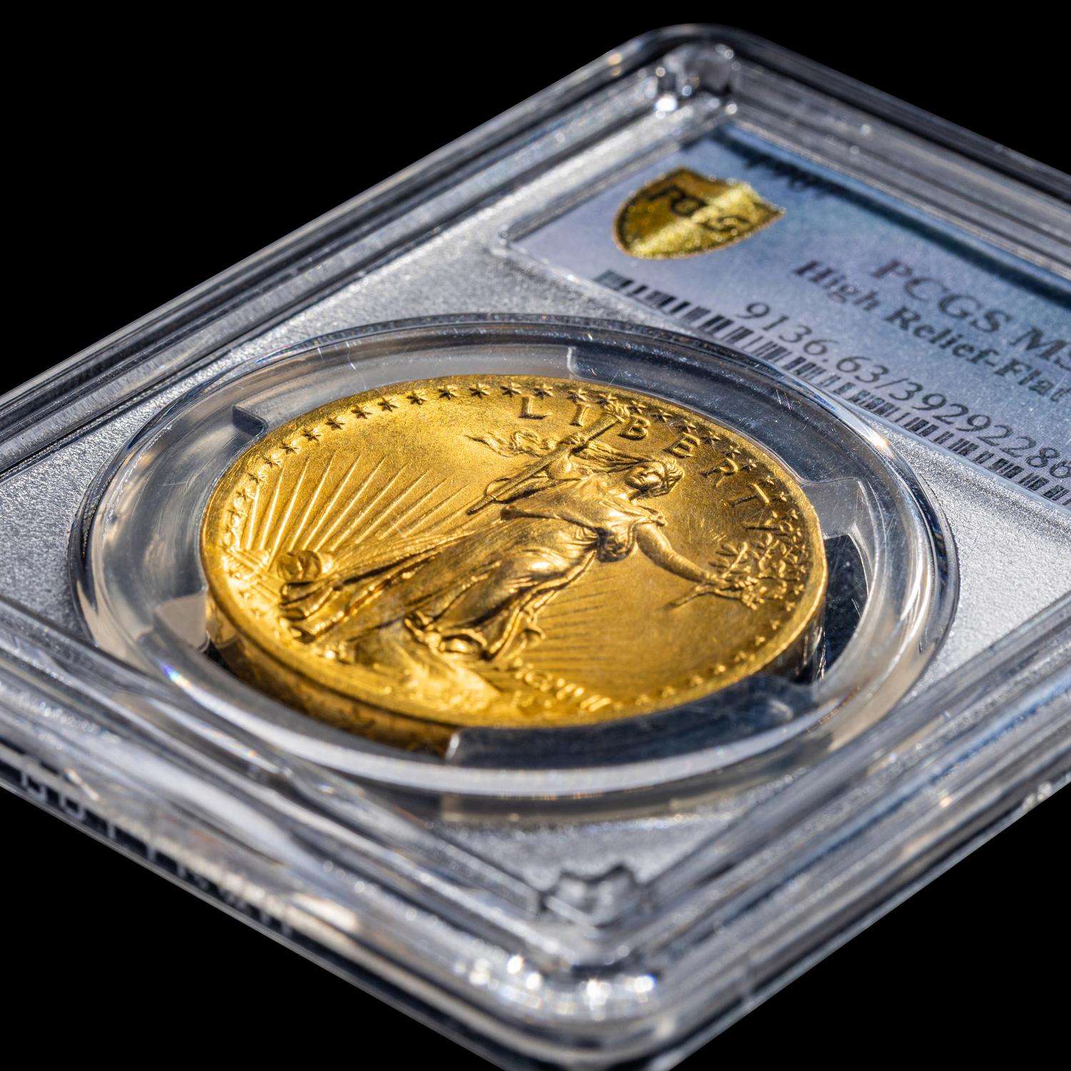 A 1907 Saint Gaudens: High Relief-Flat Edge $20 Gold Coin [PCGS MS63]