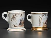 Two Fireman's Occupational Shaving Mugs