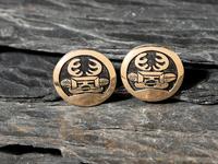Sterling Silver and 14K Gold Overlay Katsina Post Earrings
