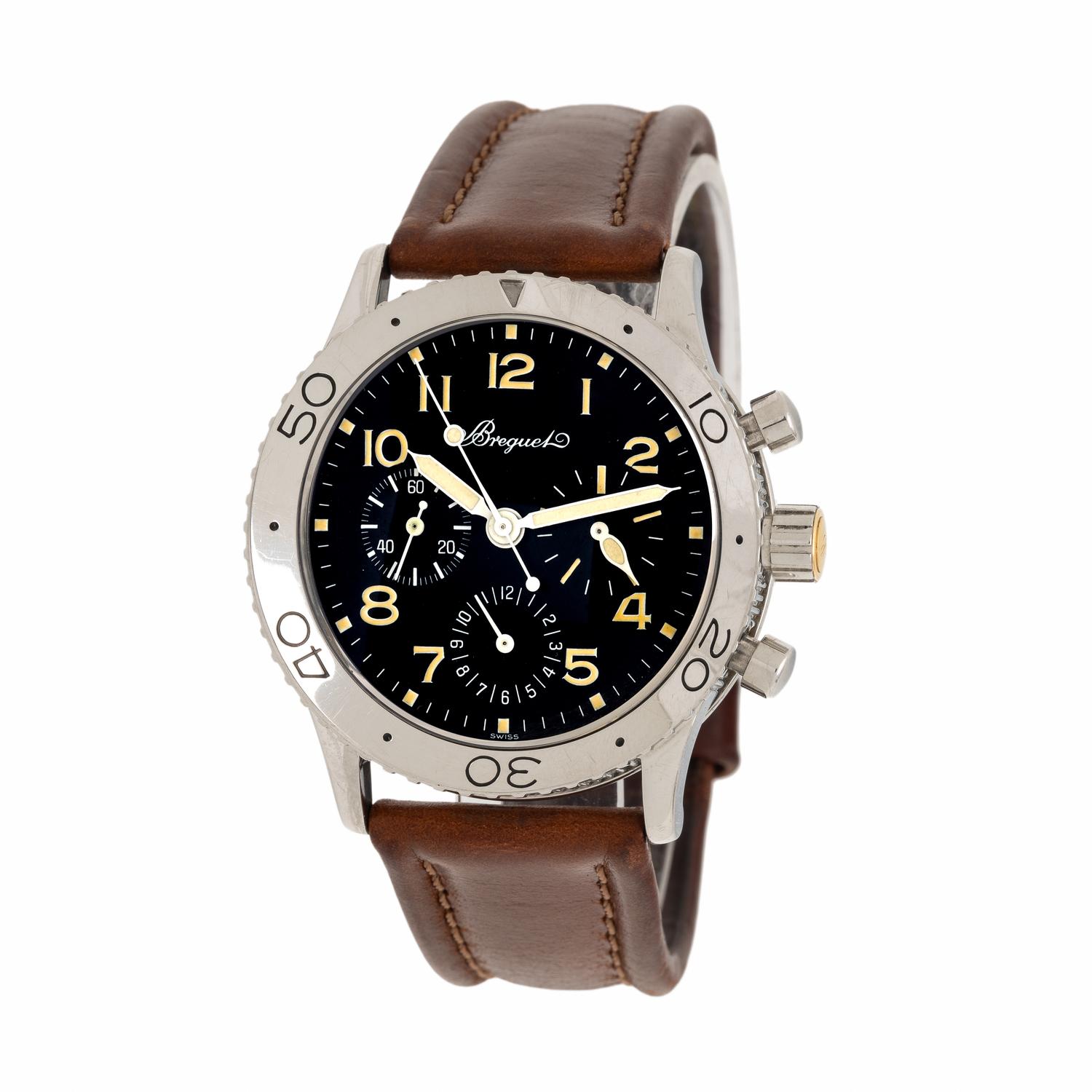 Breguet, Ref. 3800 Stainless Steel 'Type XX Aéronavale' Chronograph Watch, with Box, Papers, and Extra Bracelet