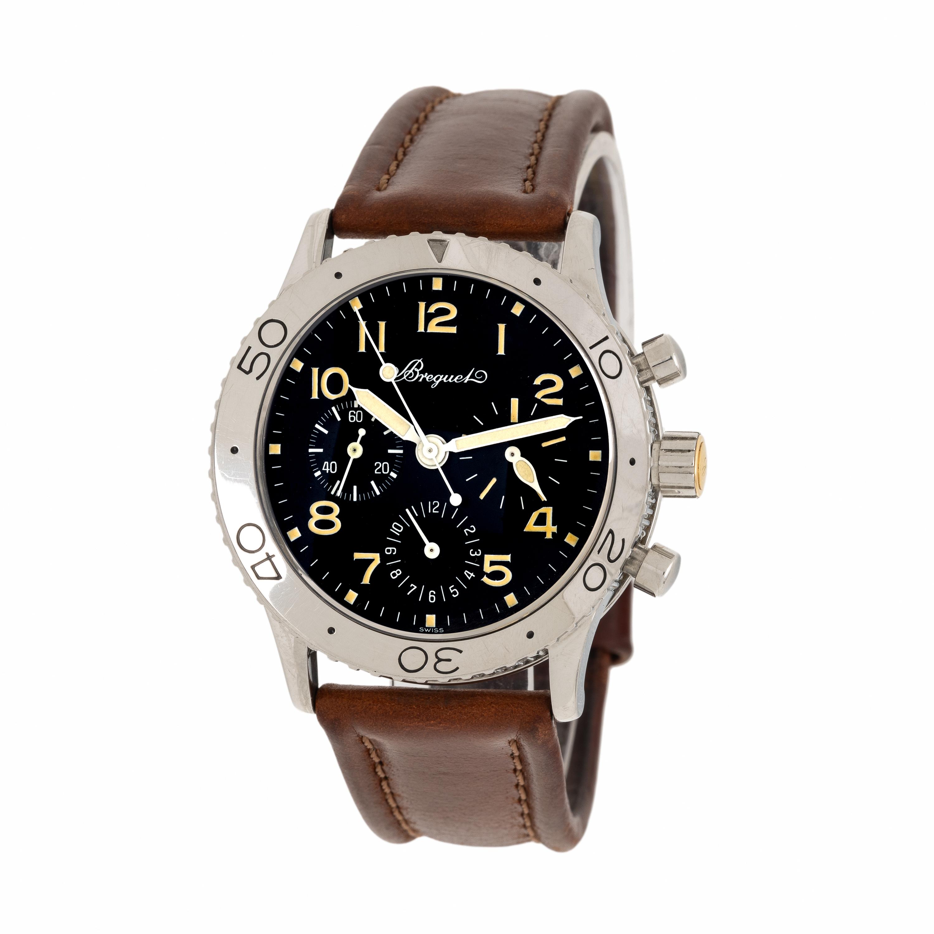Breguet, Ref. 3800 Stainless Steel 'Type XX Aéronavale' Chronograph Watch, with Box, Papers, and Extra Bracelet