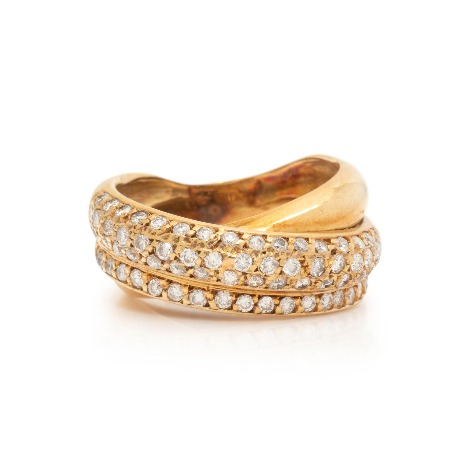 DIAMOND AND YELLOW GOLD CROSSOVER BAND
