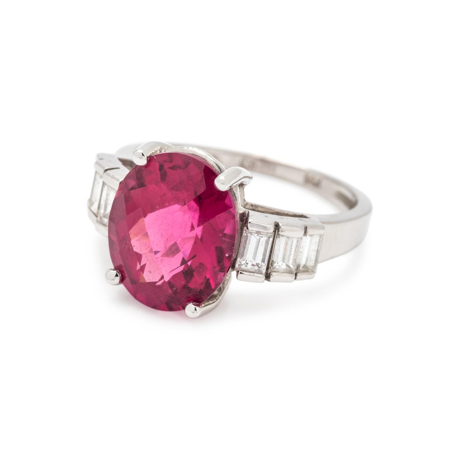 PINK TOURMALINE AND DIAMOND RING