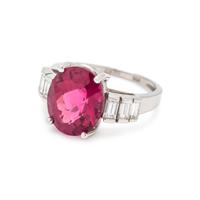 PINK TOURMALINE AND DIAMOND RING