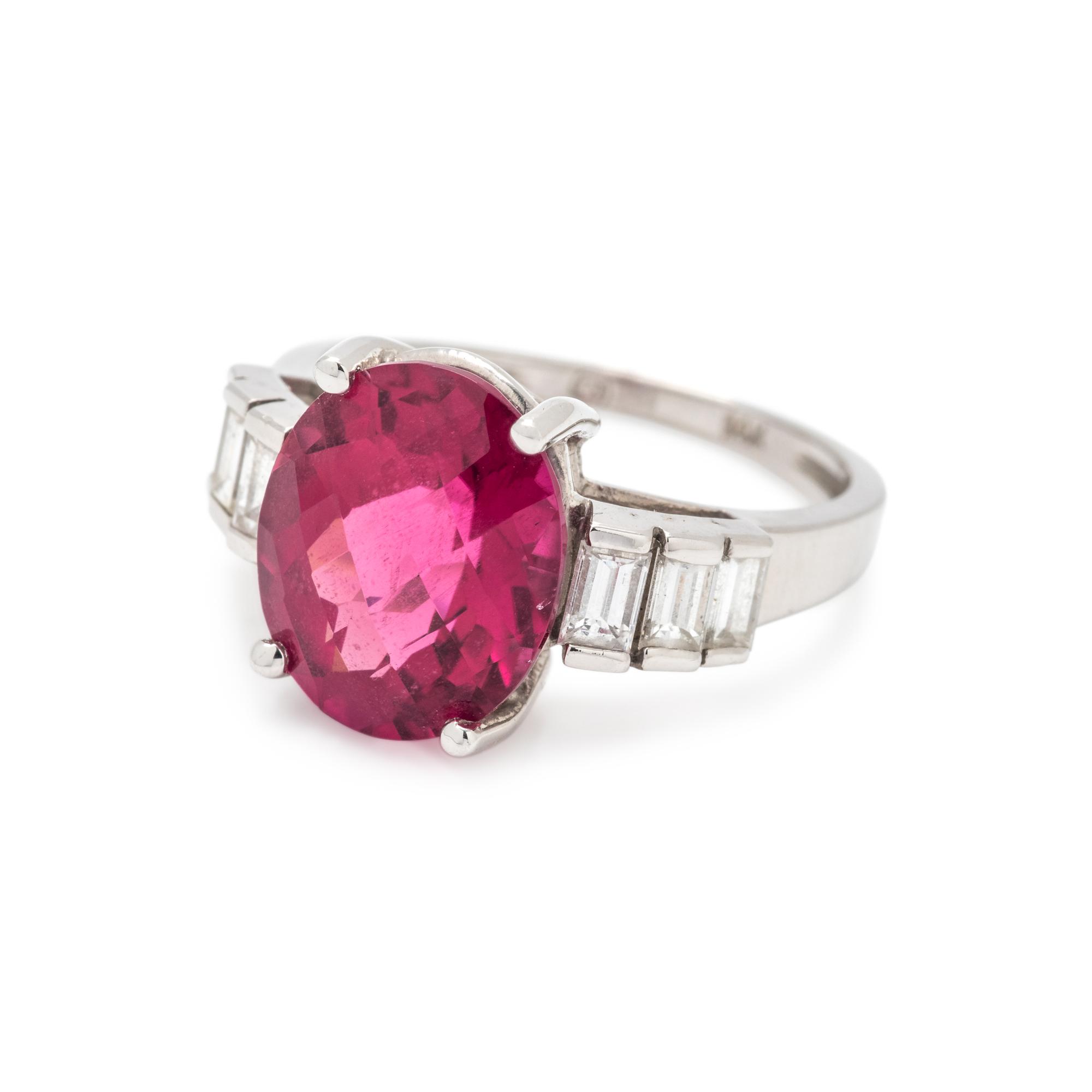 PINK TOURMALINE AND DIAMOND RING