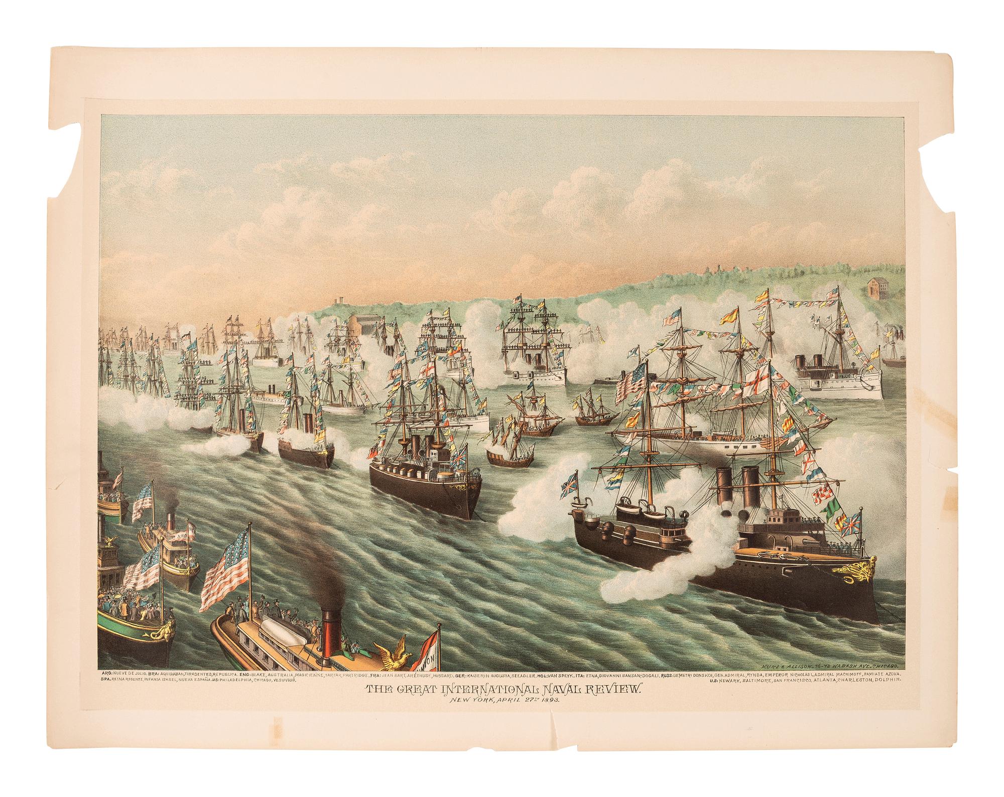 [CIVIL WAR]. 5 Kurz & Allison Civil War-themed chromolithographs