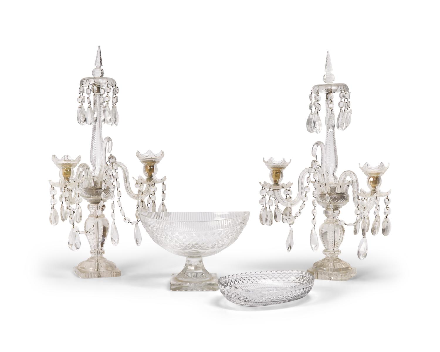 A Group of Four Anglo-Irish Cut-Glass Tablewares