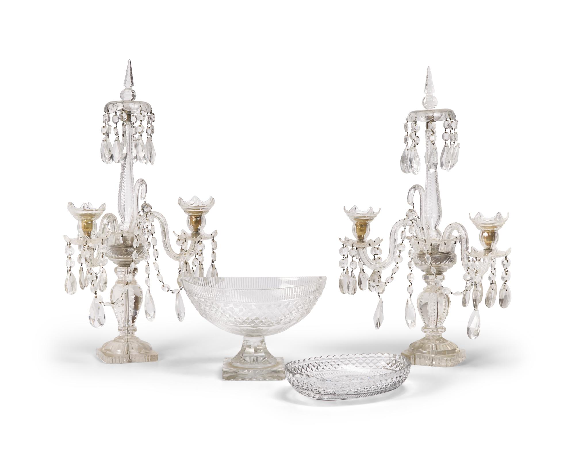 A Group of Four Anglo-Irish Cut-Glass Tablewares