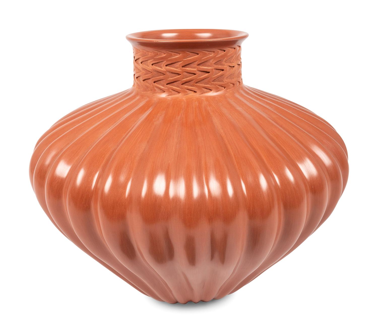 Redware Melon Pottery Jar