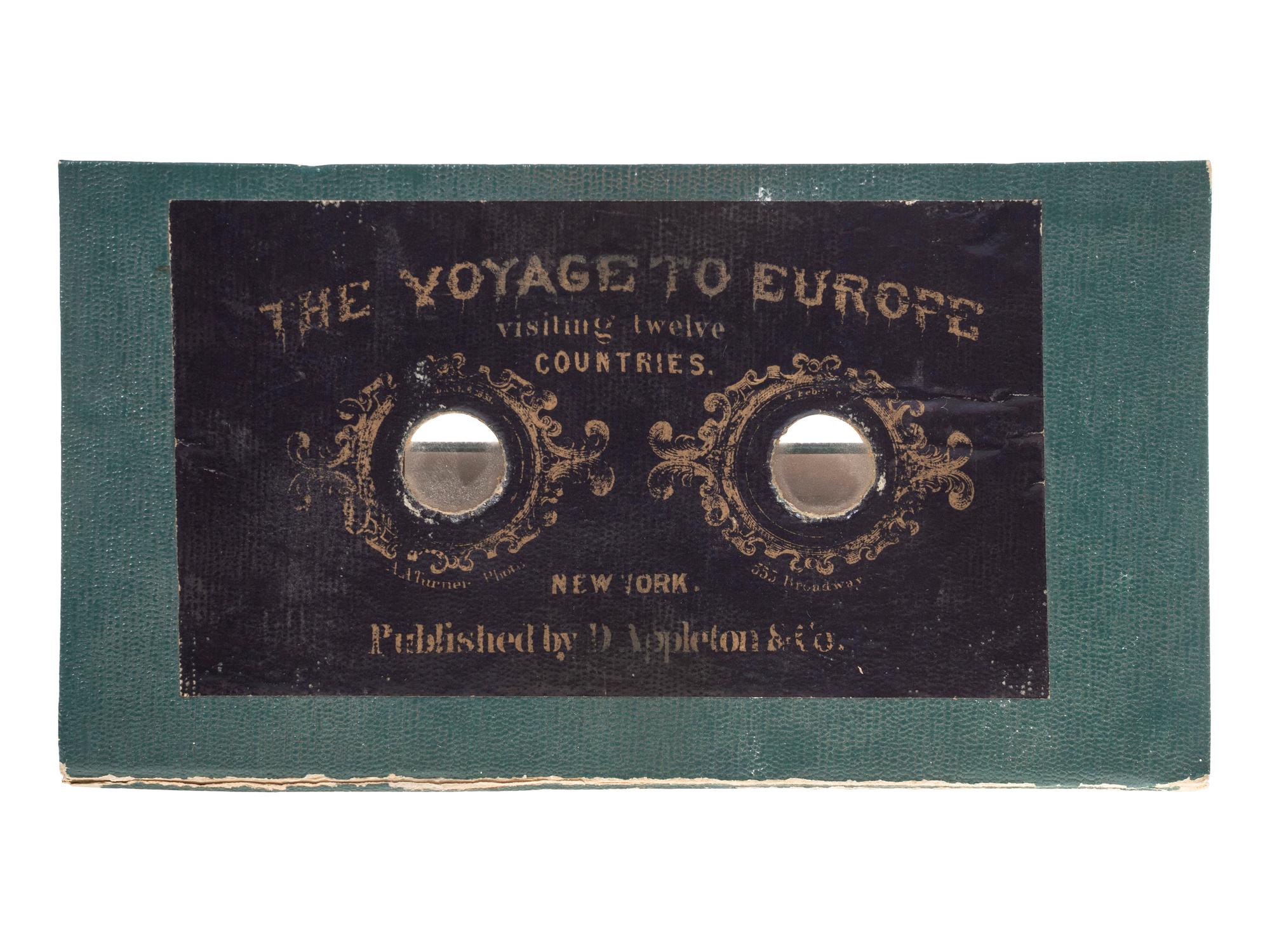 [EARLY PHOTOGRAPHY]. TURNER, A.A., photographer. The Voyage to Europe visiting twelve countries . New York: D. Appleton & Co., ca 1860s. A very rare group of 12 stereoviews housed in Motoscope viewer.