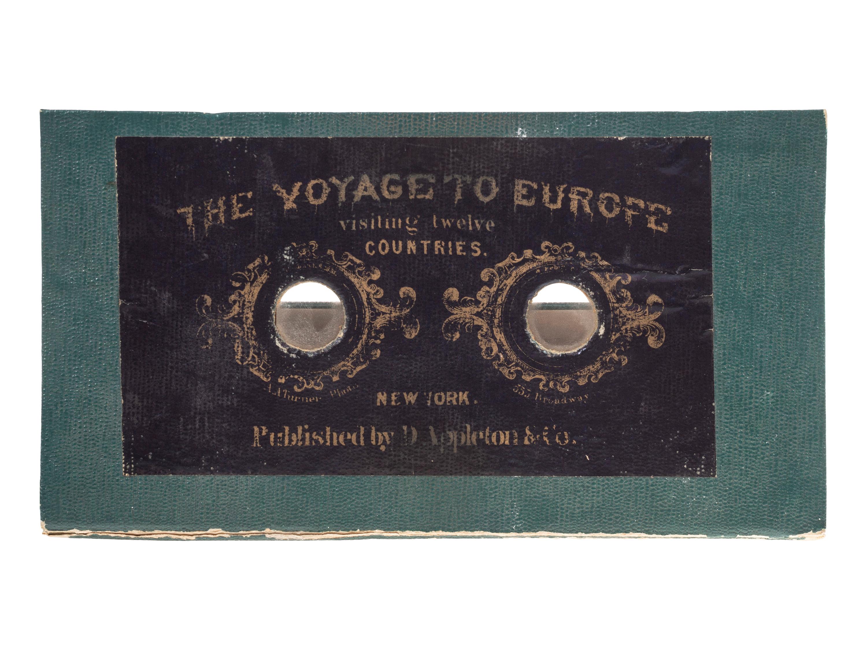 [EARLY PHOTOGRAPHY]. TURNER, A.A., photographer. The Voyage to Europe visiting twelve countries . New York: D. Appleton & Co., ca 1860s. A very rare group of 12 stereoviews housed in Motoscope viewer.