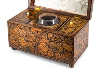 An English Penwork Tea Caddy