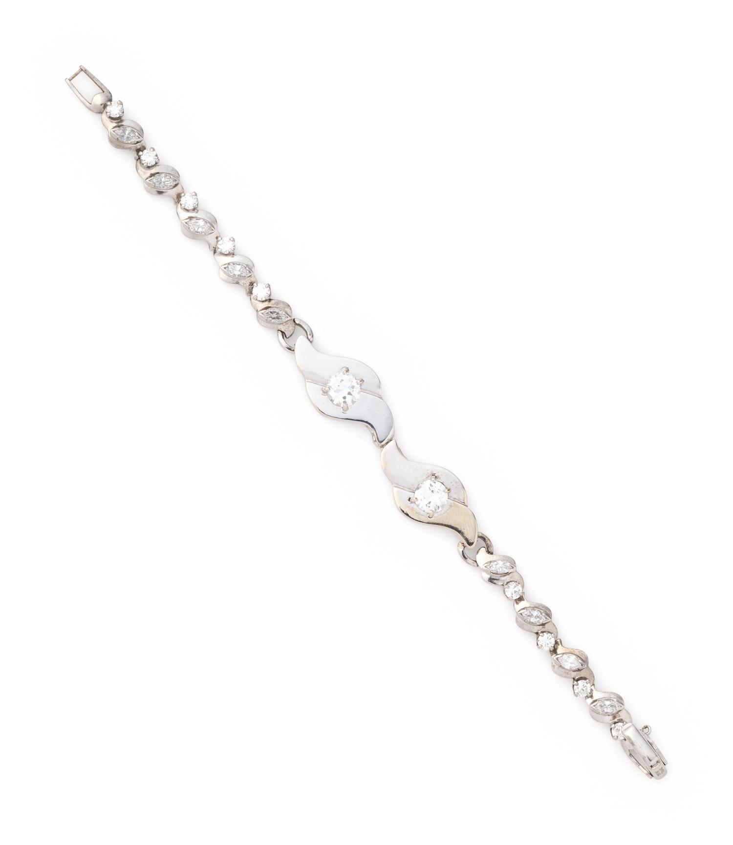 PLATINUM AND DIAMOND BRACELET