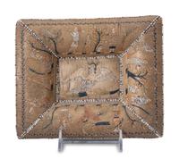 Huron Moose Embroidered Birchbark Tray