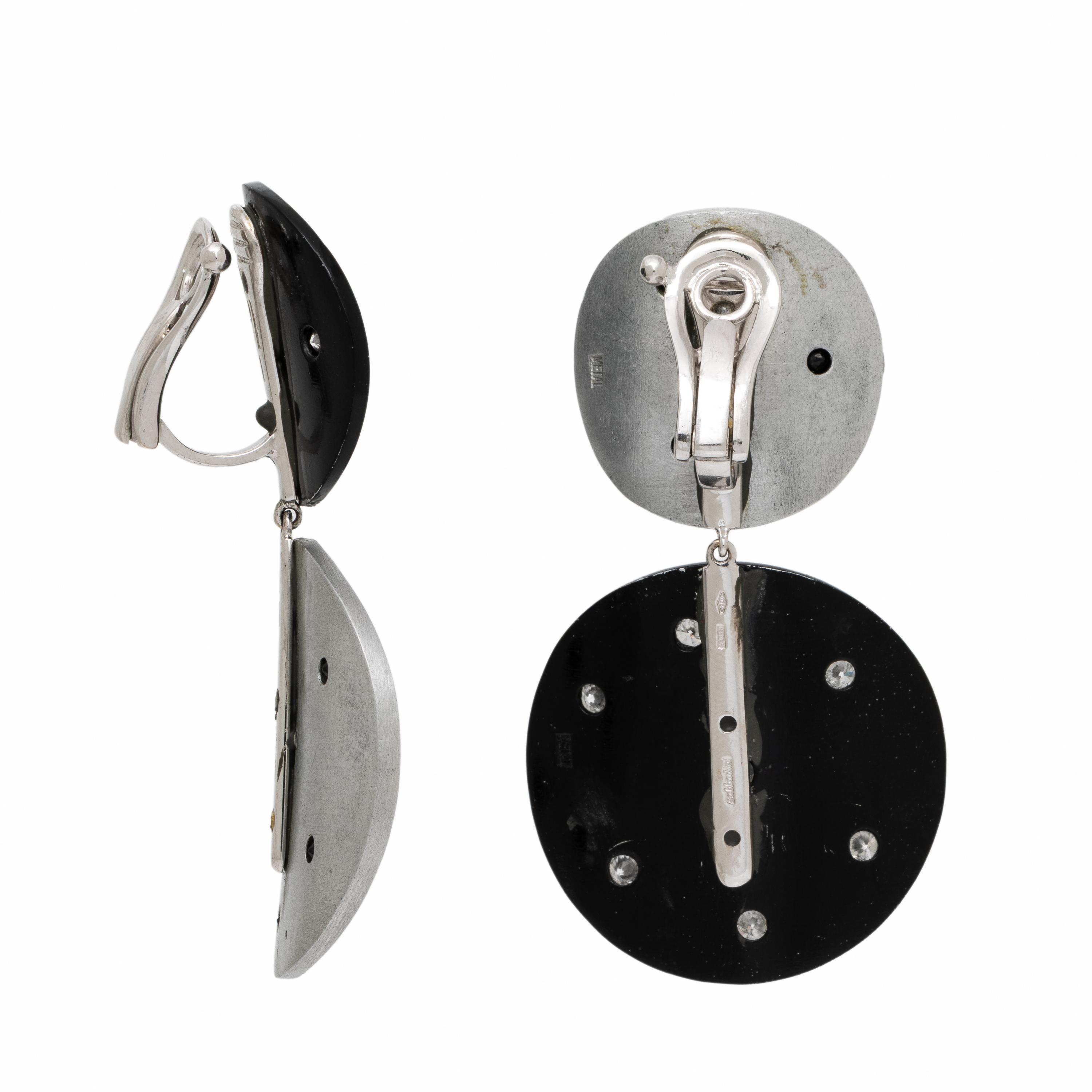 Sabbadini, Diamond, Black Spinel, and Aluminum Earrings