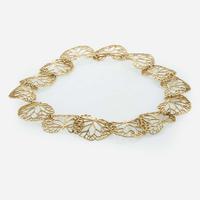 An 18K Yellow Gold Lily Pad Leaf Link Necklace by Angela Cummings Studios