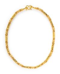A HIGH KARAT YELLOW GOLD BYZANTINE FANCY LINK NECKLACE AND DIAMOND AND TOURMALINE CONVERTIBLE NECKLACE