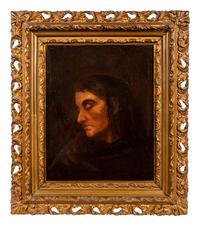 Portrait of a Woman in Black and Brown