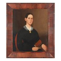 American School 19th Century, A Pair of Portraits: Lady and Gentleman