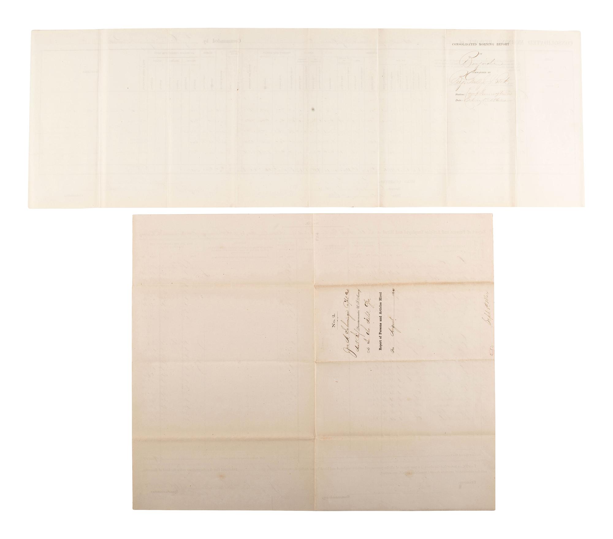 [CIVIL WAR]. A group of 3 war-date documents and letters issued or signed by Union Generals Winfield Scott, William H. Morris, and David L. Stanley.