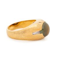 CAT'S EYE CHRYSOBERYL AND DIAMOND RING