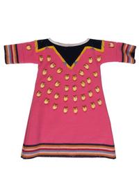 Girl's Pink Wool Elk Tooth Dress