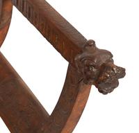 An Italian Carved Mahogany Gondola Chair with Swivel Seat