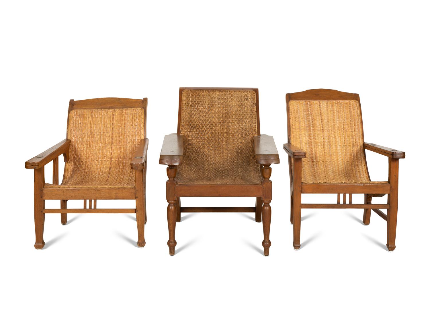 Three Anglo-Indian Style Plantation Chairs