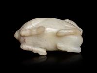 A White Jade Ram-Form Water Dropper