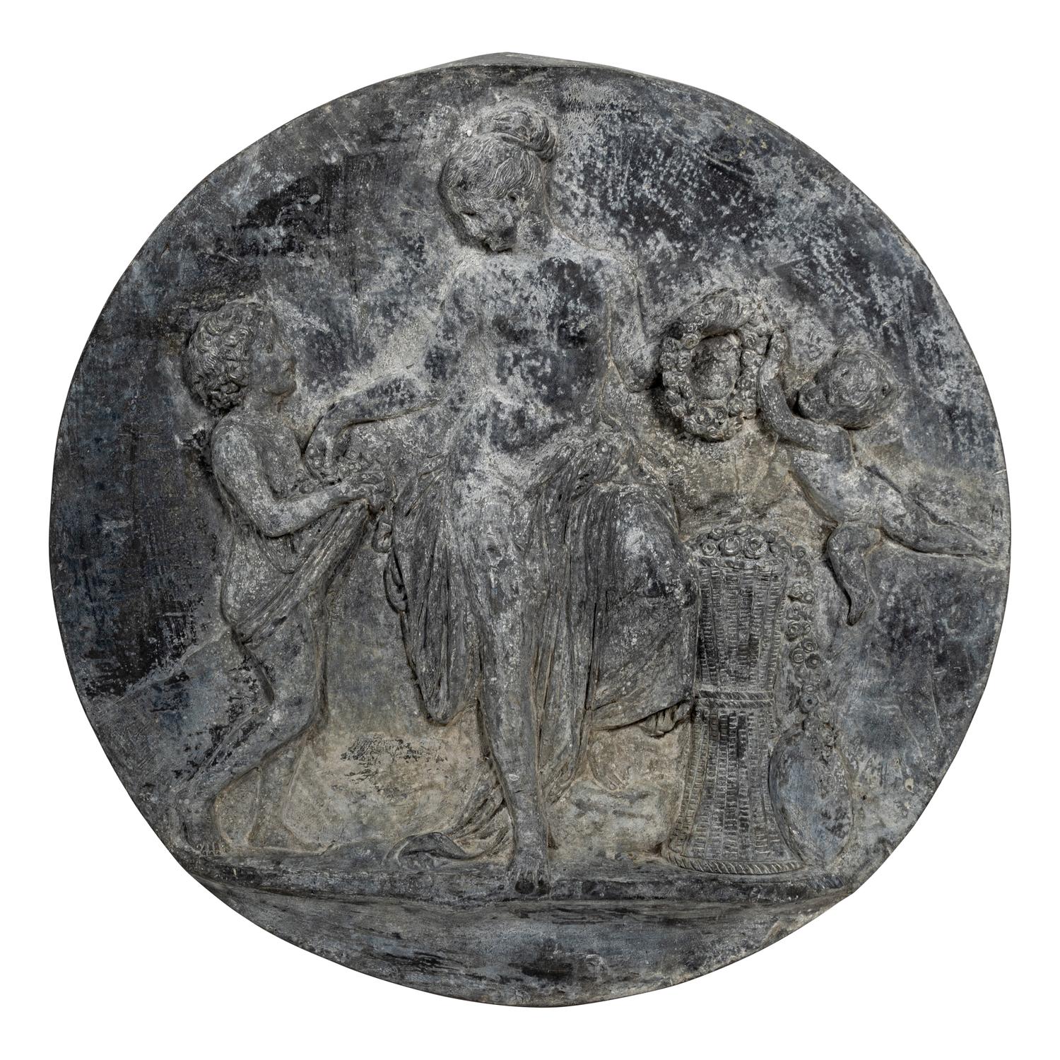 Four Lead Wall Plaques Depicting the Four Ages of Man Attributed to Bertel Thorvaldsen (Danish, c. 1770-1844)