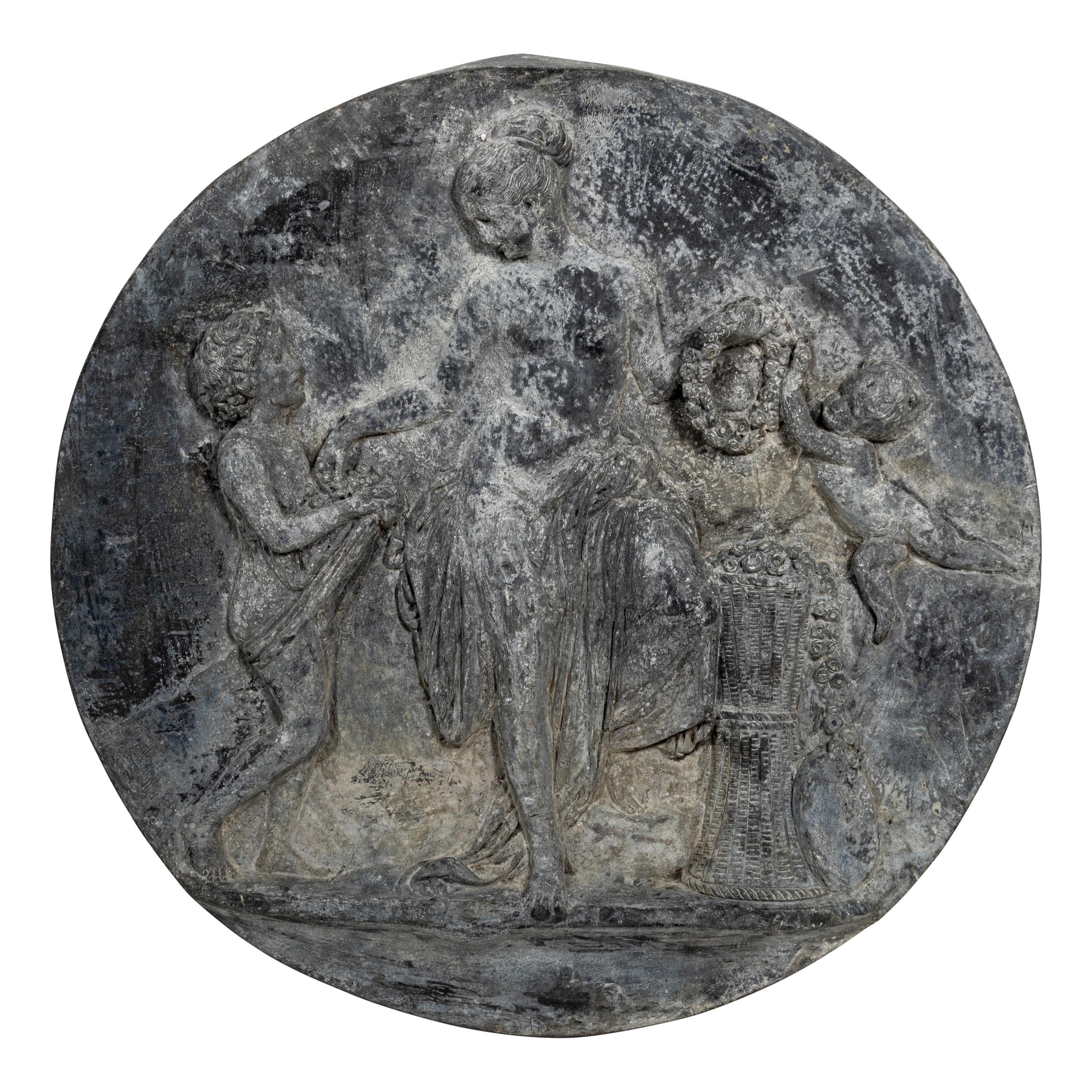 Four Lead Wall Plaques Depicting the Four Ages of Man Attributed to Bertel Thorvaldsen (Danish, c. 1770-1844)