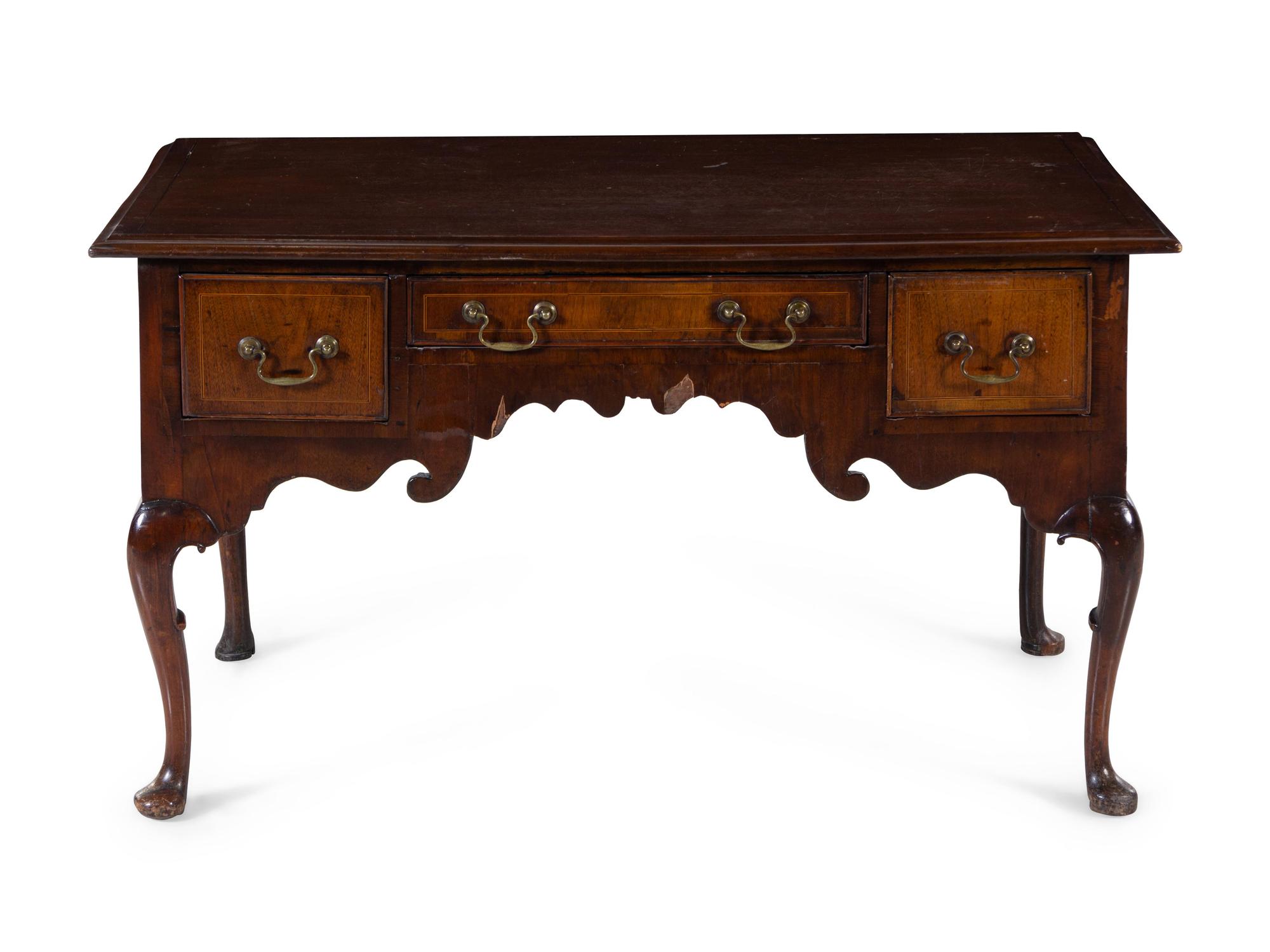 A Queen Anne Style Mahogany Desk