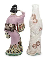 Two Japanese Polychrome Porcelain Figures
